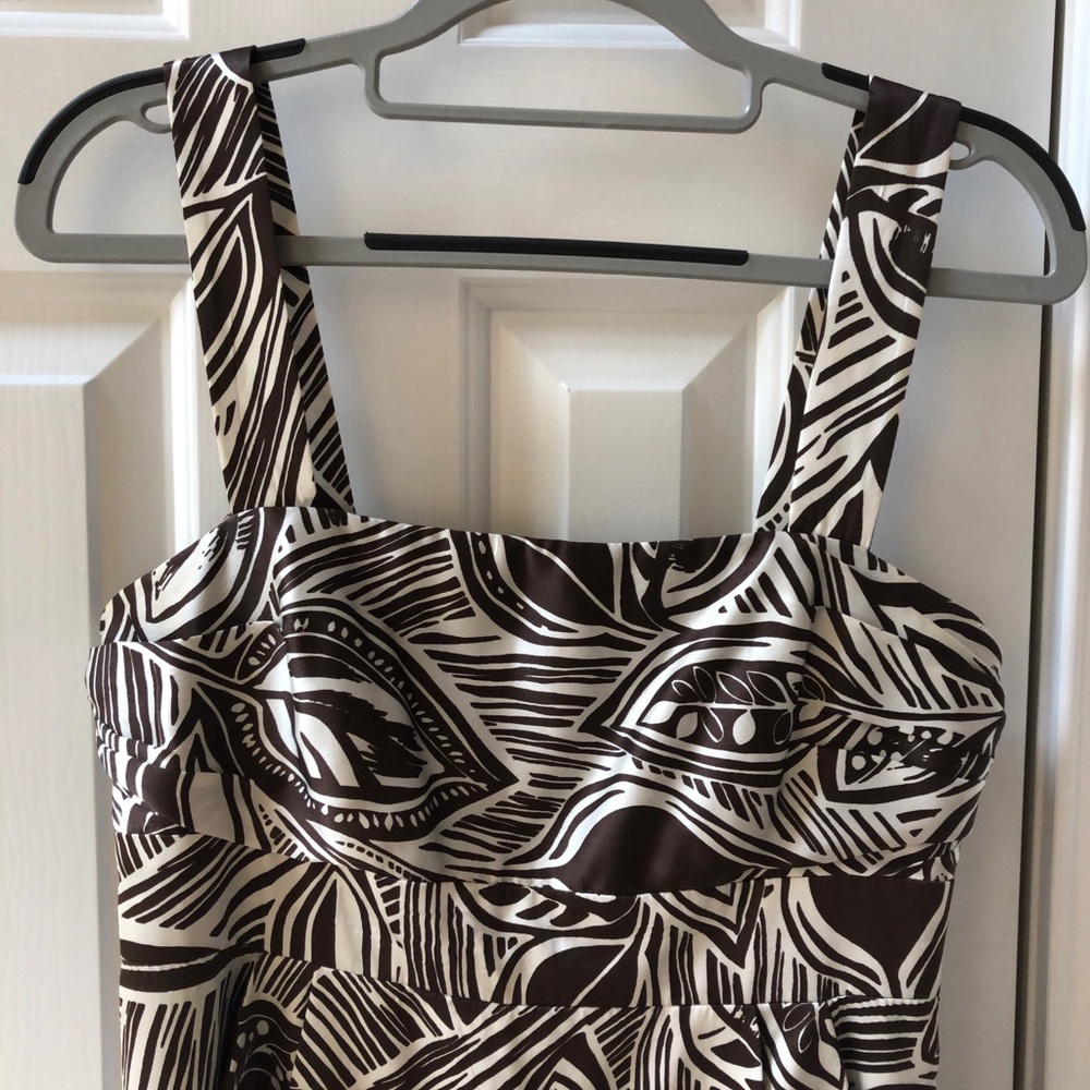 ABS COLLECTION Espresso & white 100% Silk Dress - Picture 3 of 8